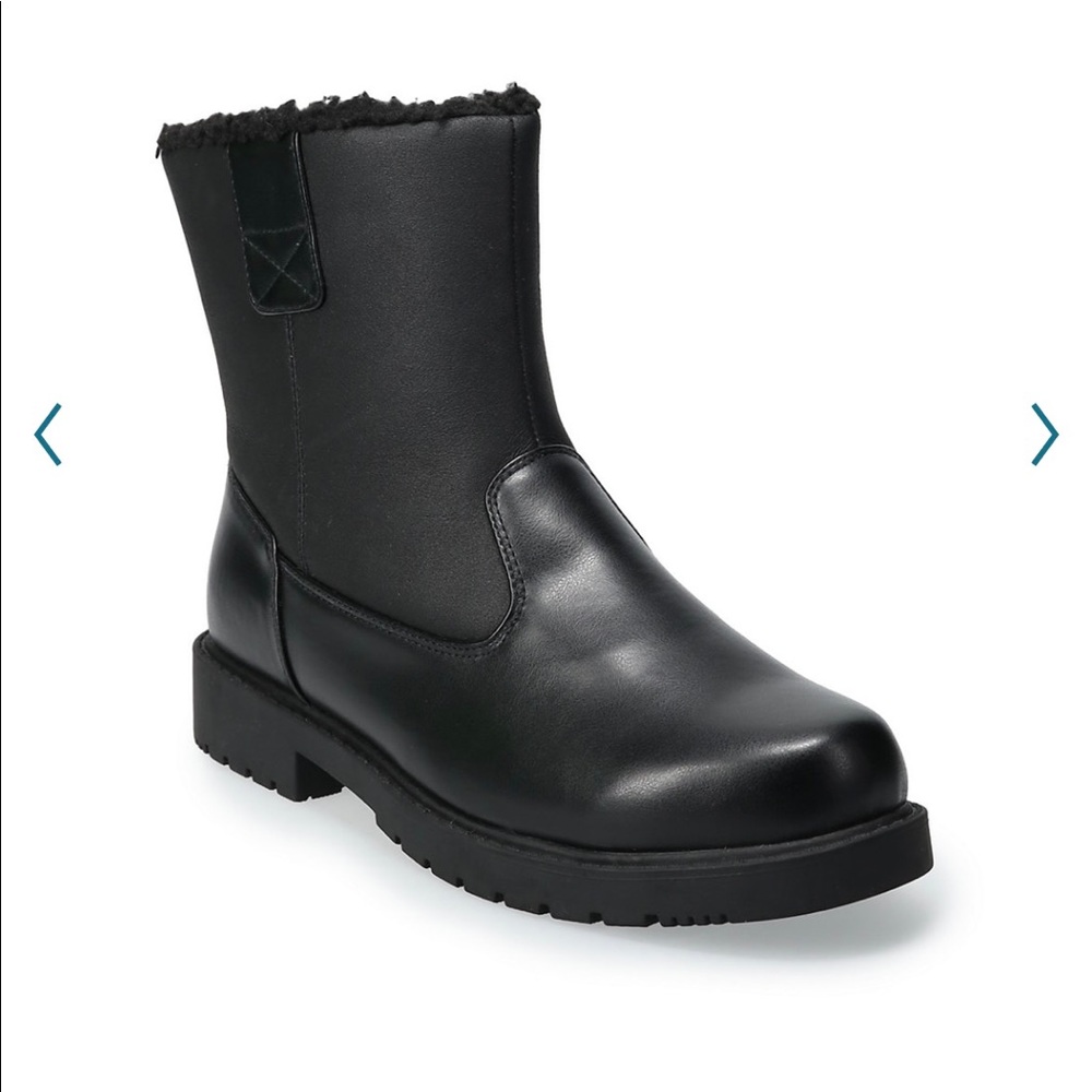 TOTES MENS WATERPROOF WINTER BLACK BOOTS SIZE 12